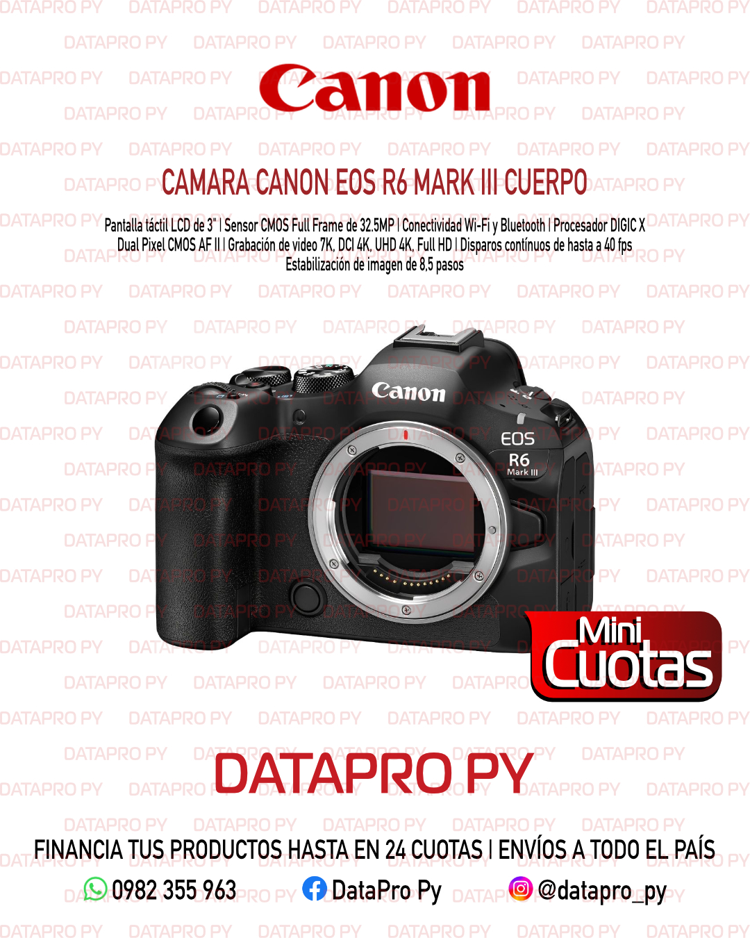 Cámara Canon EOS R6 Mark III Cuerpo